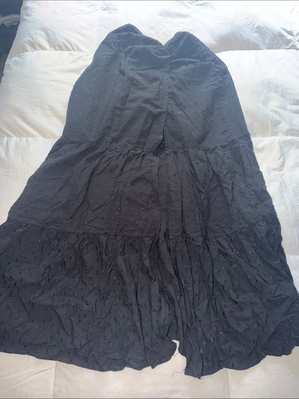 Peixoto Black Tiered Eyelet Maxi Skirt